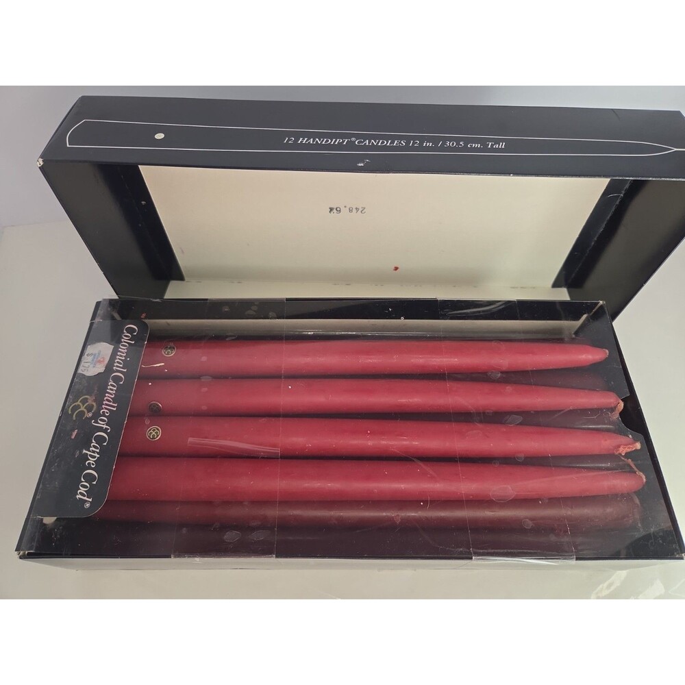 Vintage Colonial Candle of Cape Cod 12" Tapers NEW w/Box 15 Count 4 Colors